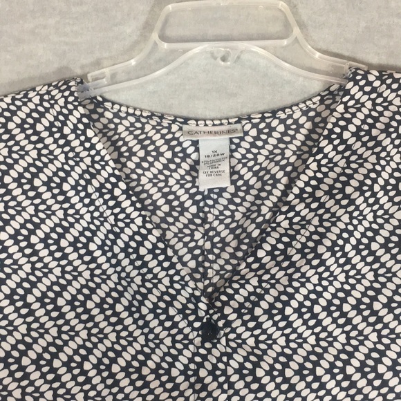 CATHERINE’S Easy Wear Easy Care Flowy A-Line Flutter Sleeves Button Up Shirt - Picture 3 of 14